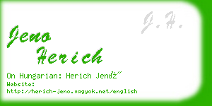 jeno herich business card